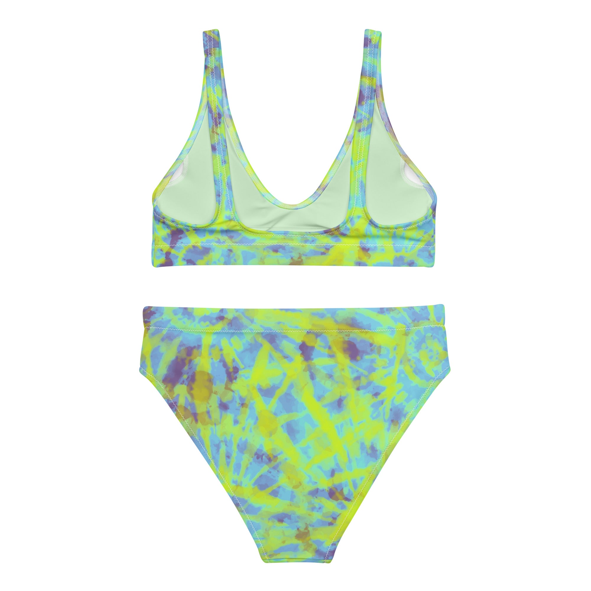 Recycled high-waisted bikini- Hang Loose Tie Dye Pattern I