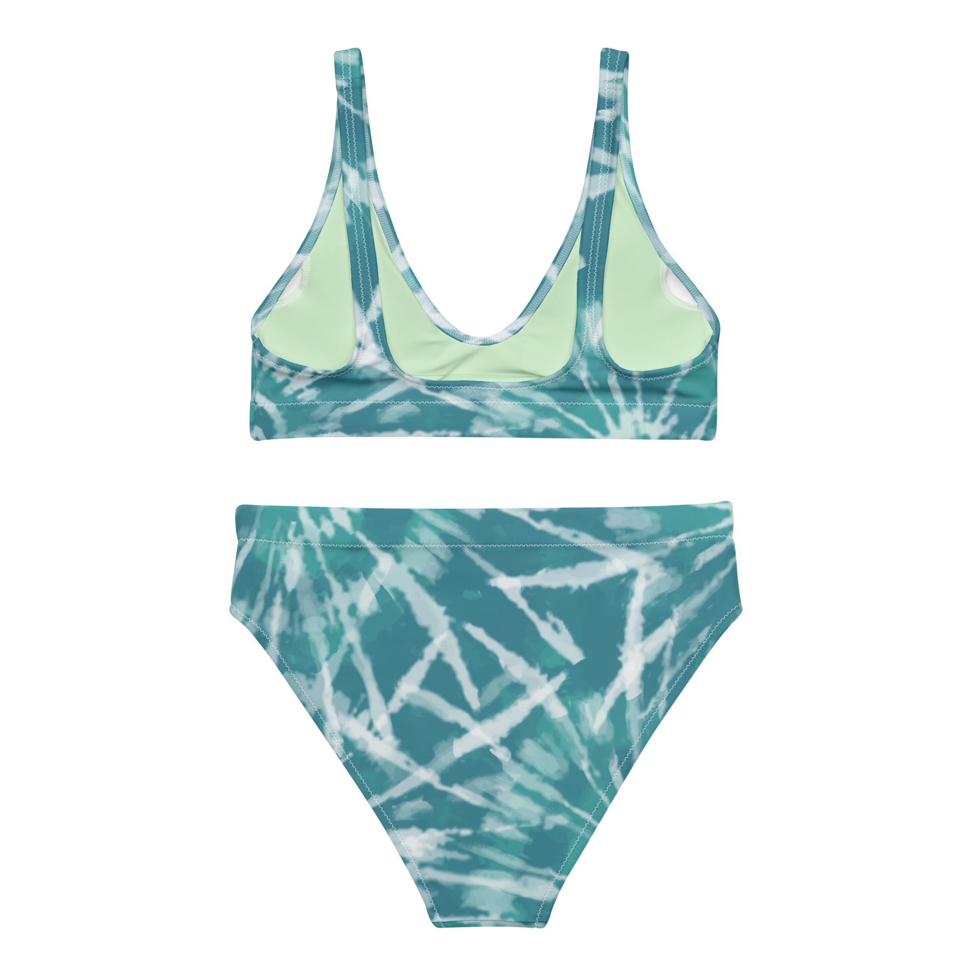 Recycled high-waisted bikini- Hang Loose Tie Dye Pattern 05