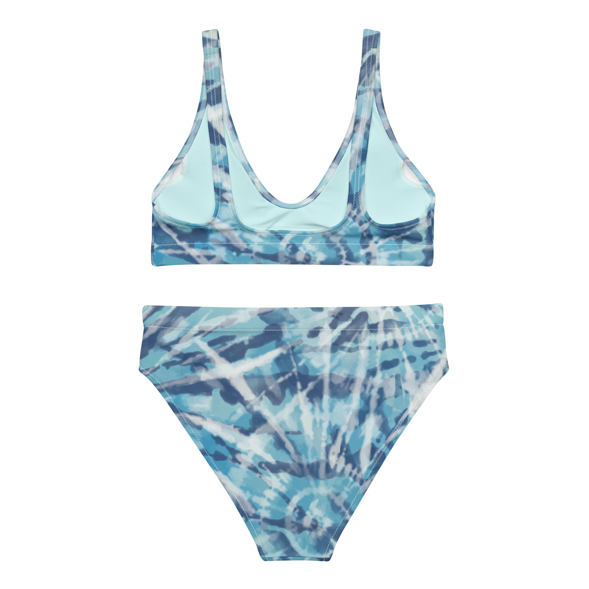 Recycled high-waisted bikini- Hang Loose Tie Dye Pattern 06