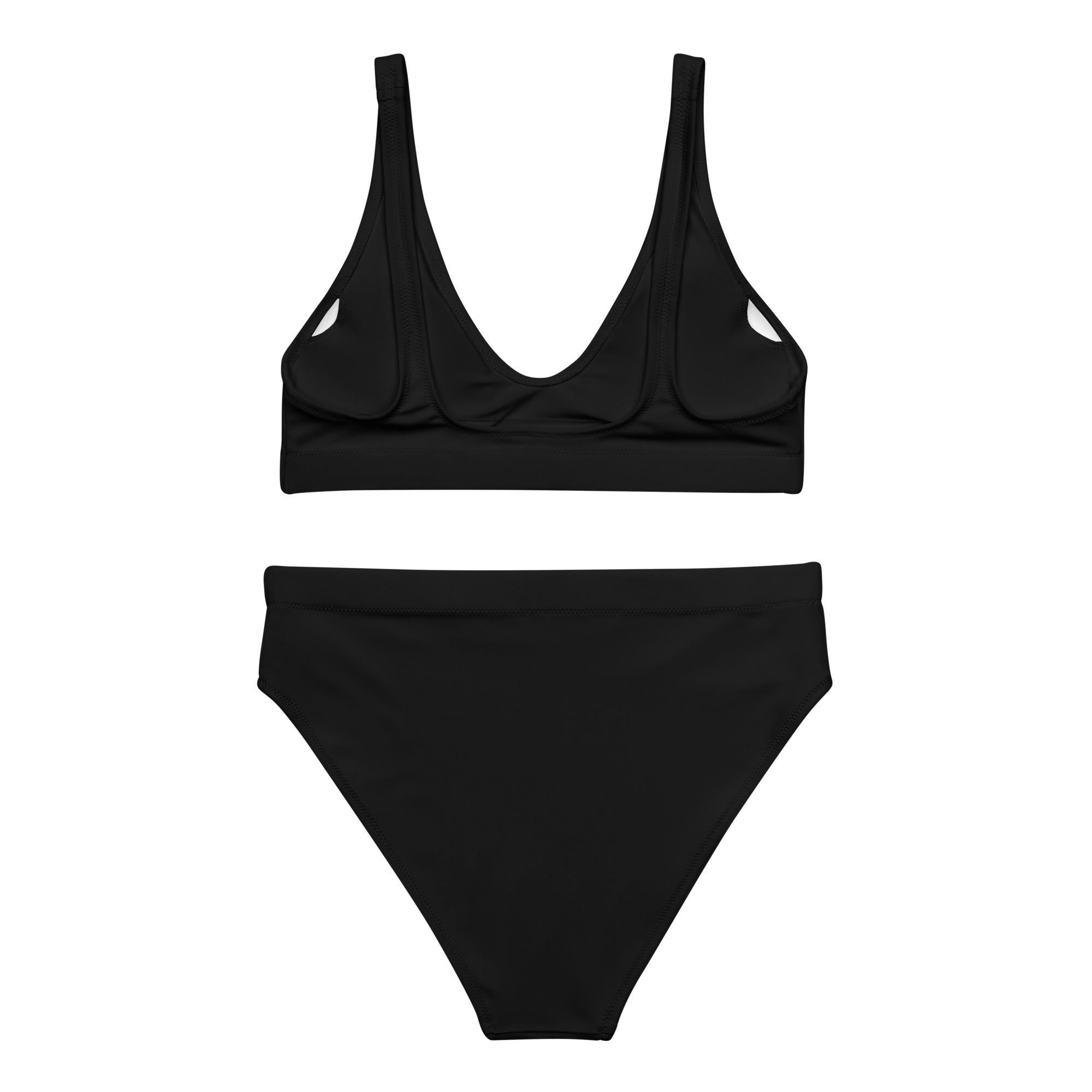 Recycled high-waisted bikini- Black