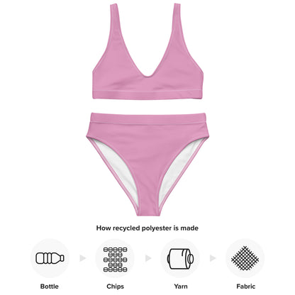 Recycled high-waisted bikini- Pink
