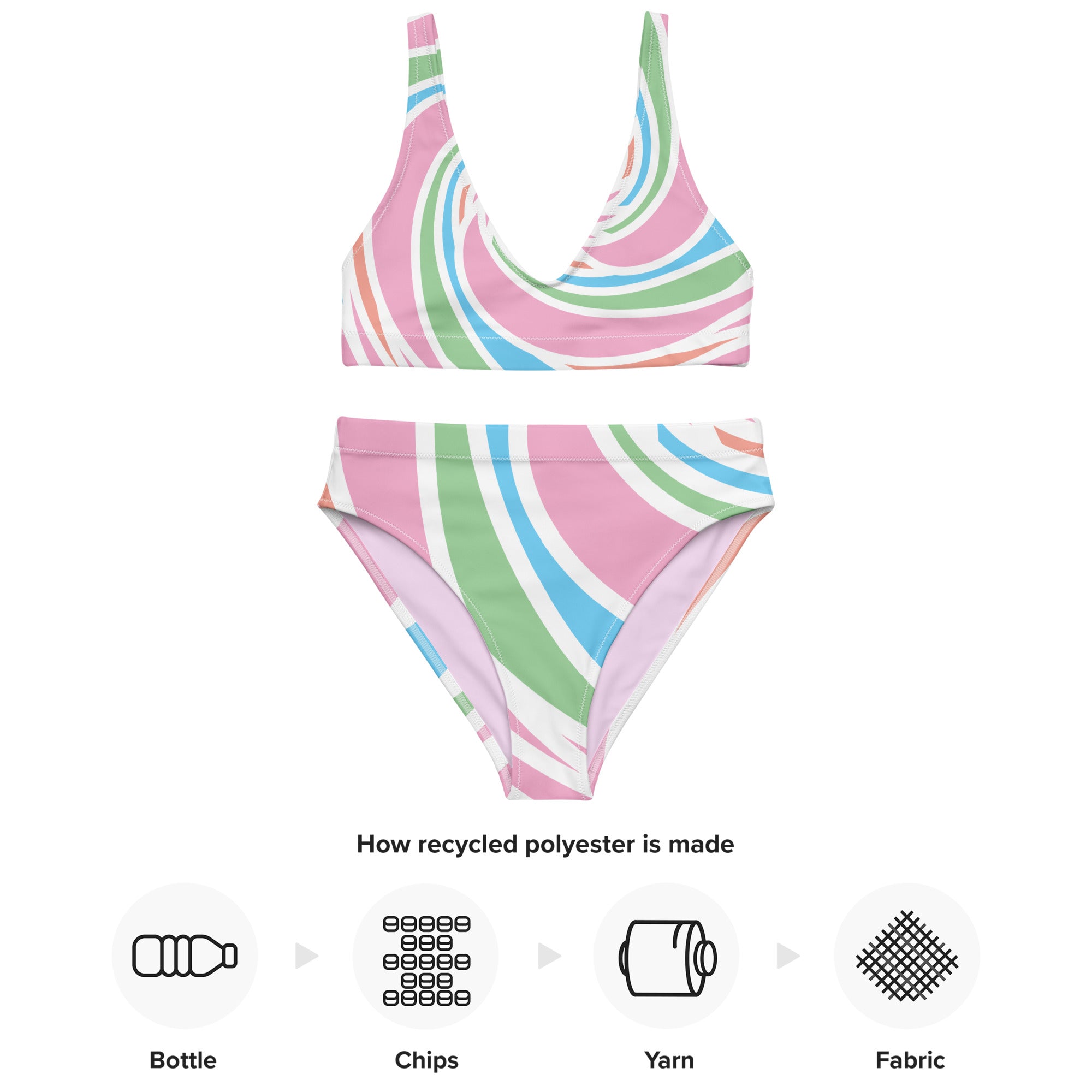 Recycled high-waisted bikini- Twister