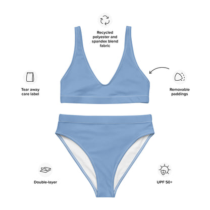 Recycled high-waisted bikini- Blue