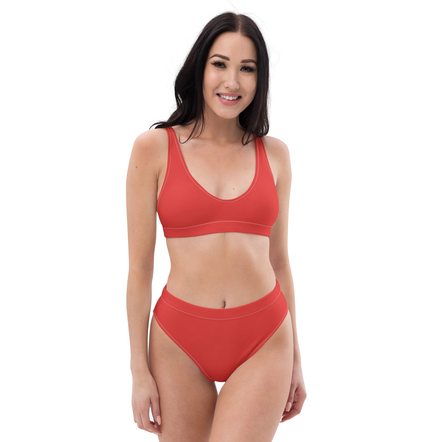Recycled high-waisted bikini- Scarlet