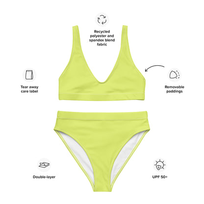 Recycled high-waisted bikini- Yellow