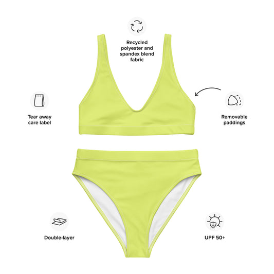 Recycled high-waisted bikini- Yellow