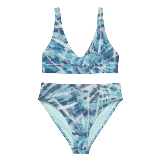 Recycled high-waisted bikini- Hang Loose Tie Dye Pattern VI