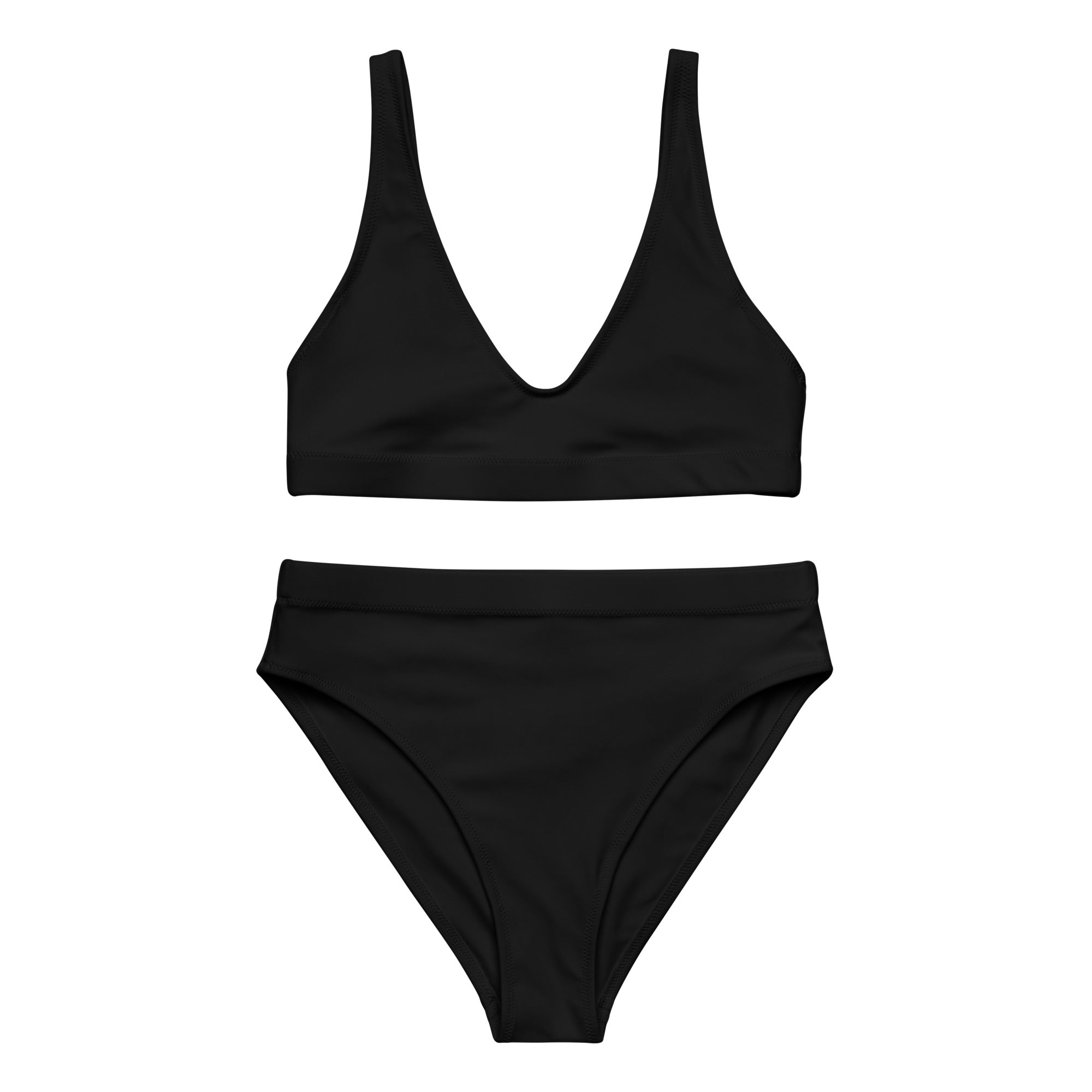 Recycled high-waisted bikini- Black