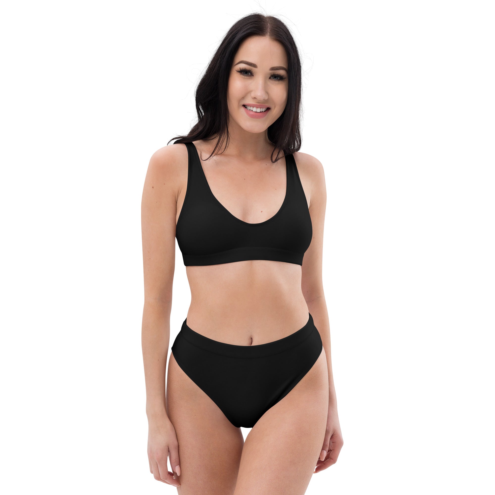 Recycled high-waisted bikini- Black