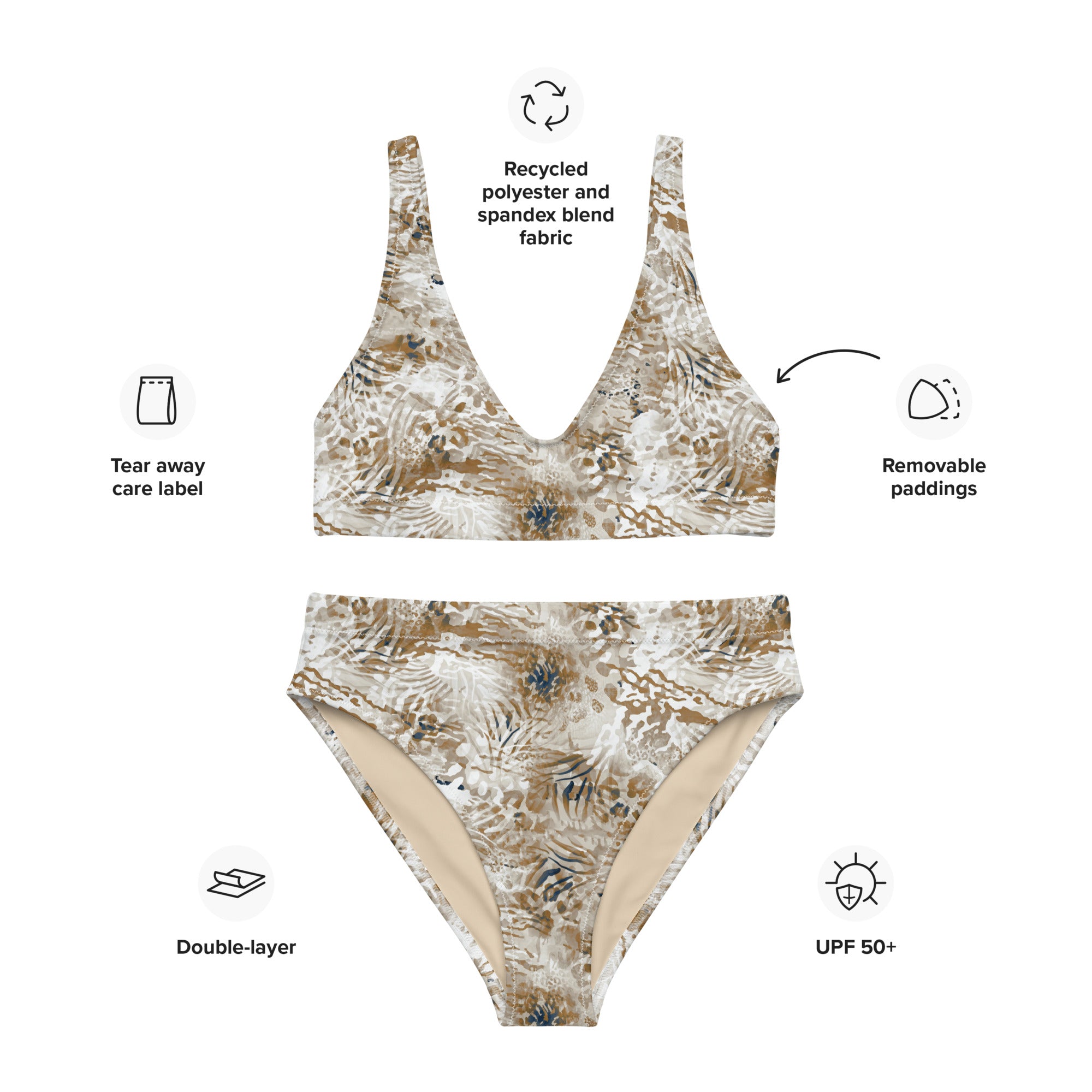 Recycled high-waisted bikini- Wilderness Design I