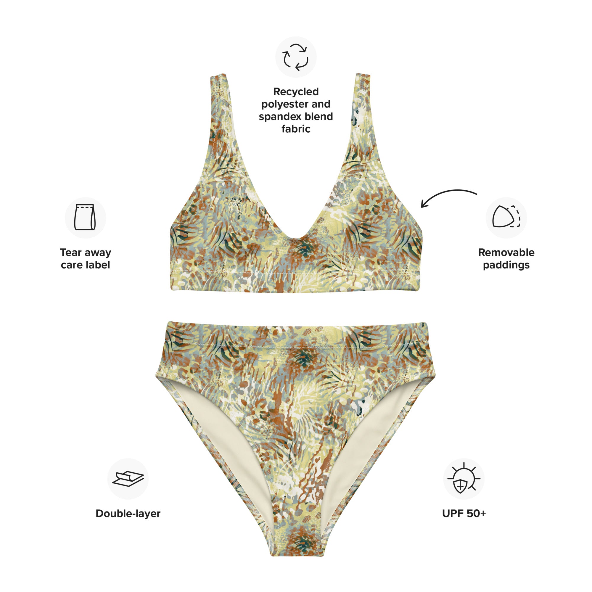 Recycled high-waisted bikini- Wilderness Design 02
