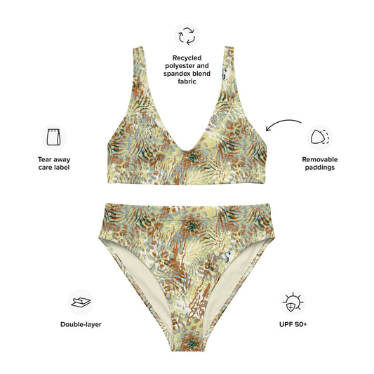 Recycled high-waisted bikini- Wilderness Design II