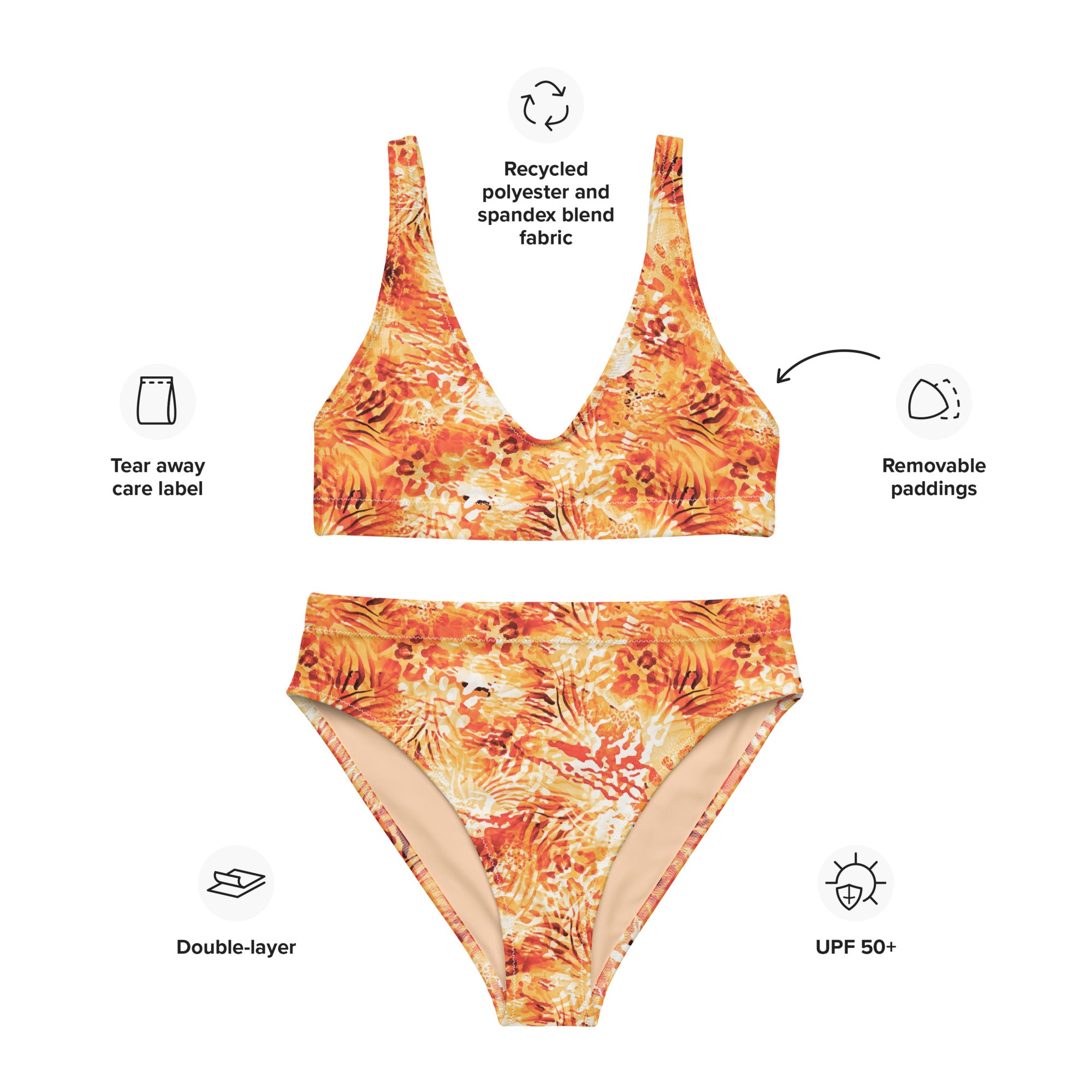 Recycled high-waisted bikini- Wilderness Design 04