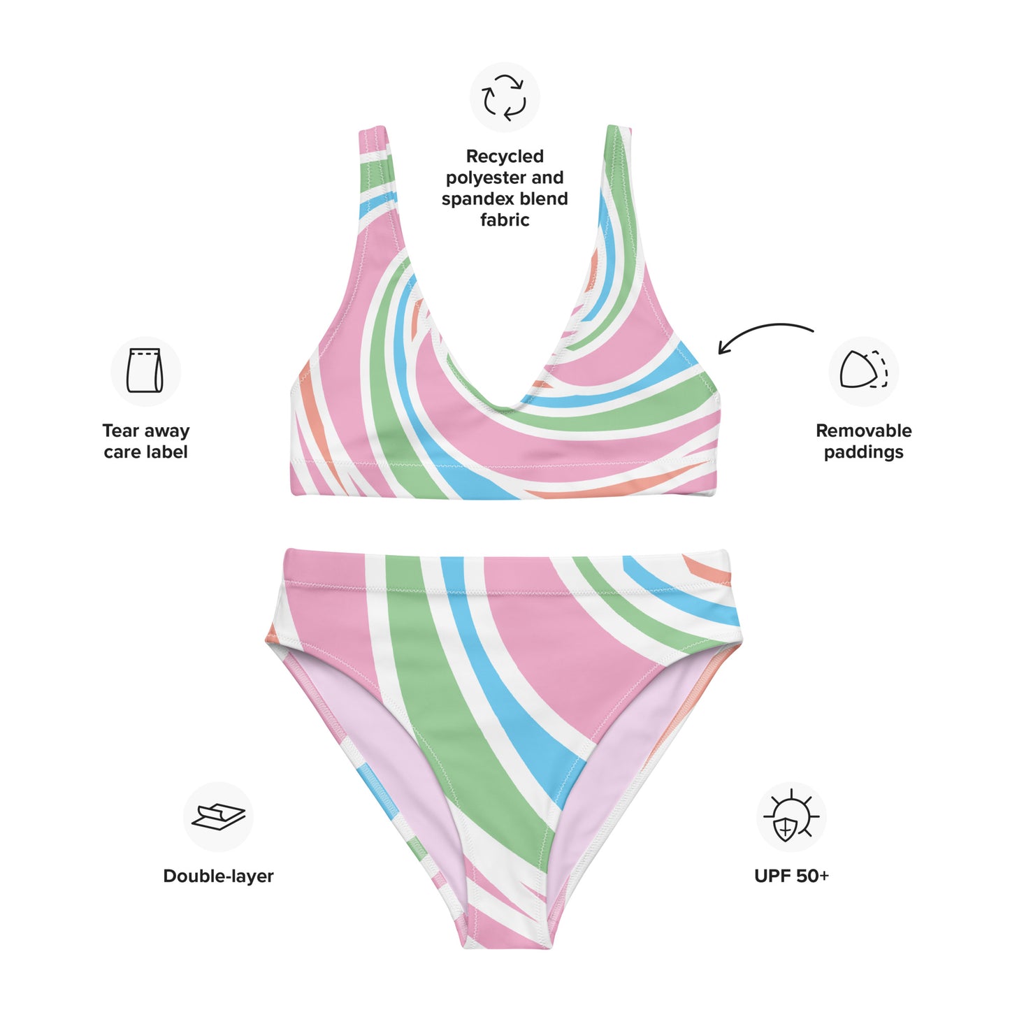 Recycled high-waisted bikini- Twister