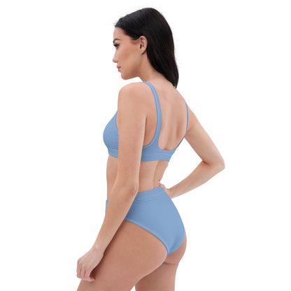 Recycled high-waisted bikini- Blue
