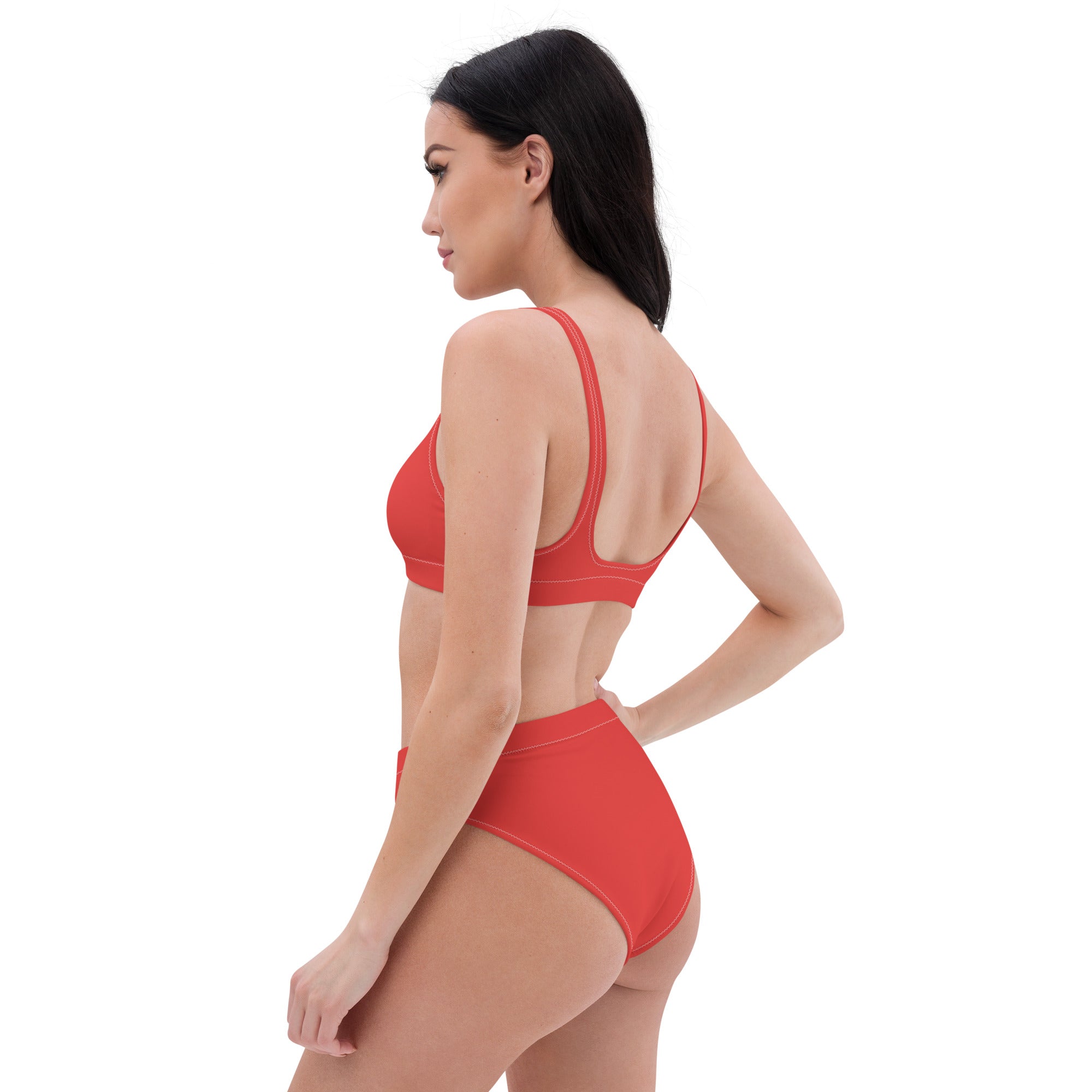 Recycled high-waisted bikini- Scarlet