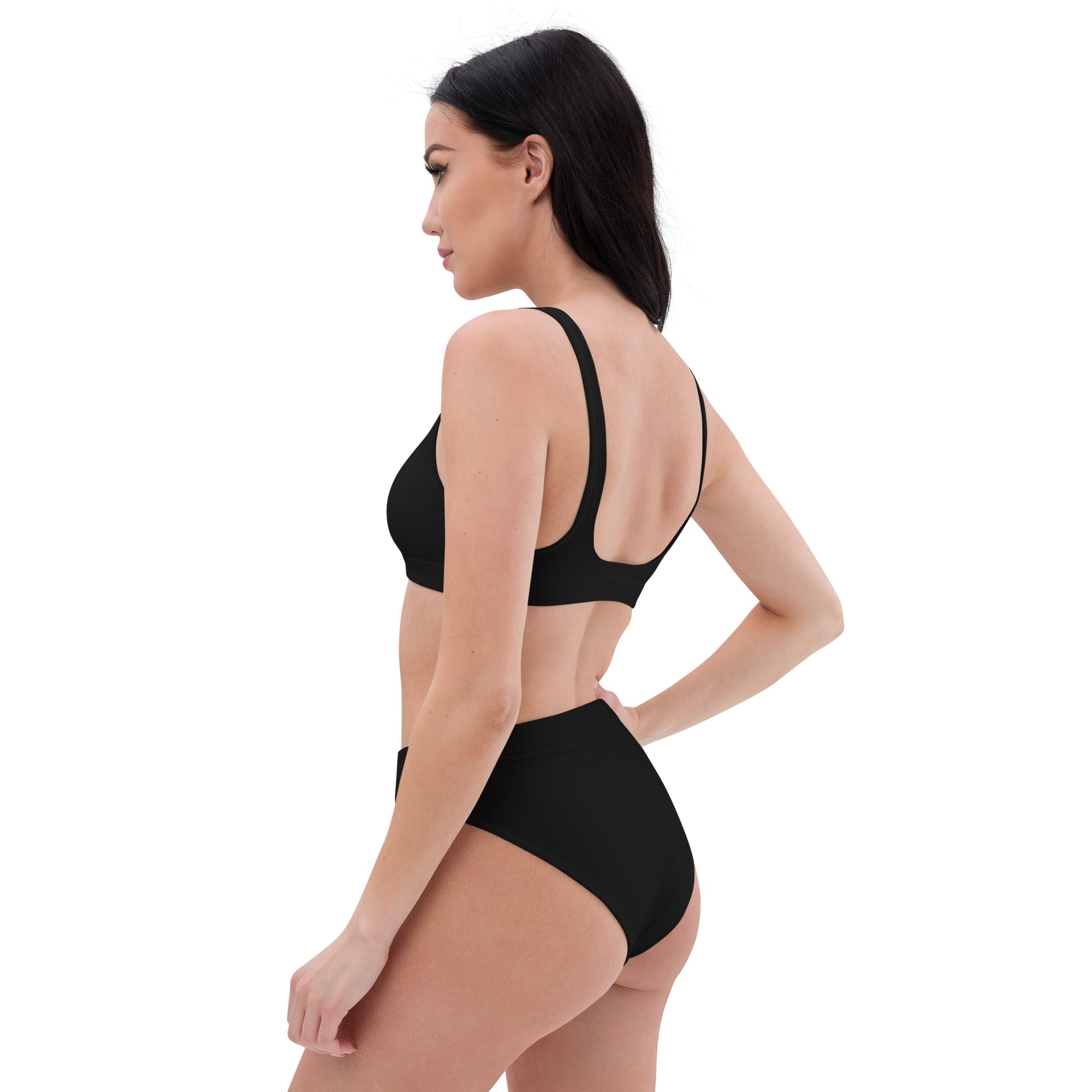 Recycled high-waisted bikini- Black