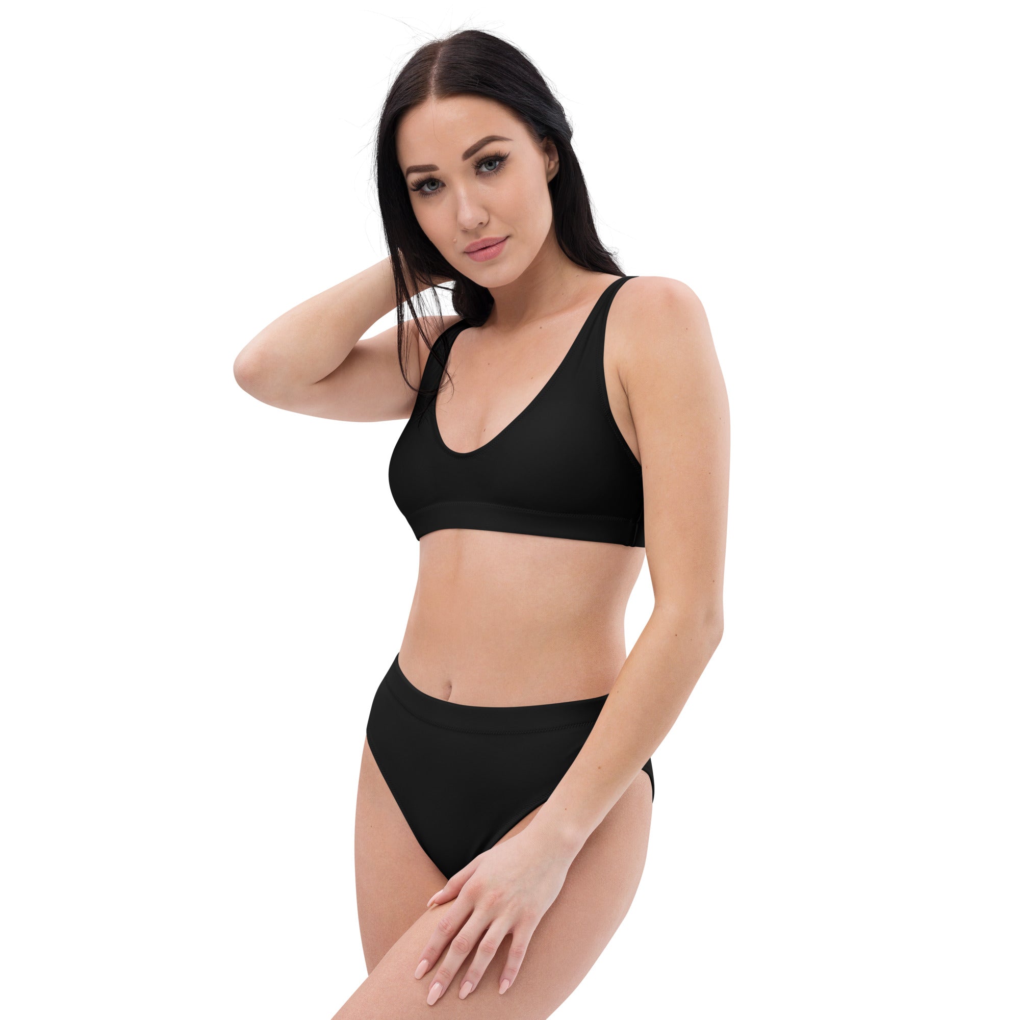 Recycled high-waisted bikini- Black