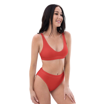 Recycled high-waisted bikini- Scarlet