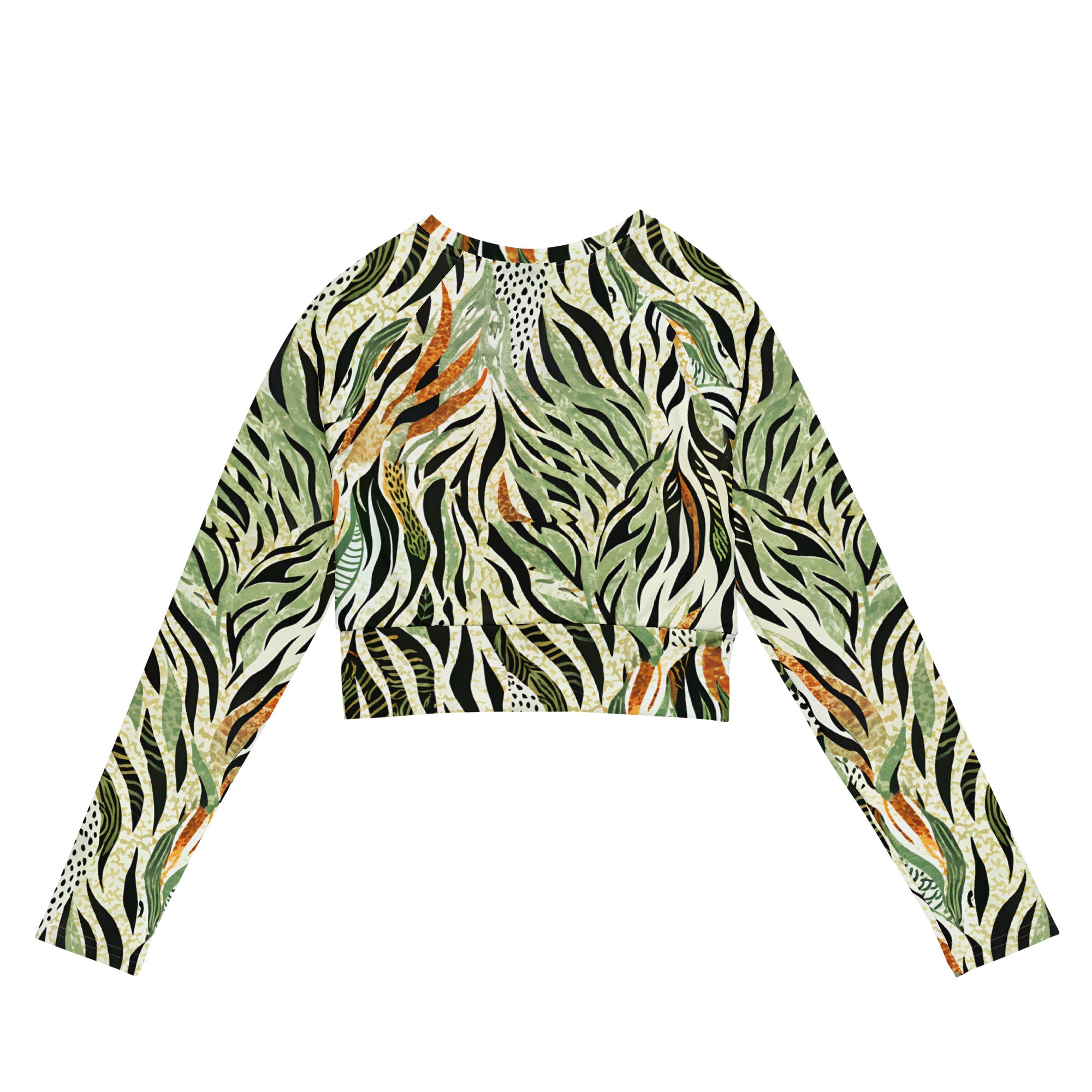 Recycled long-sleeve crop top- Nature Design 03