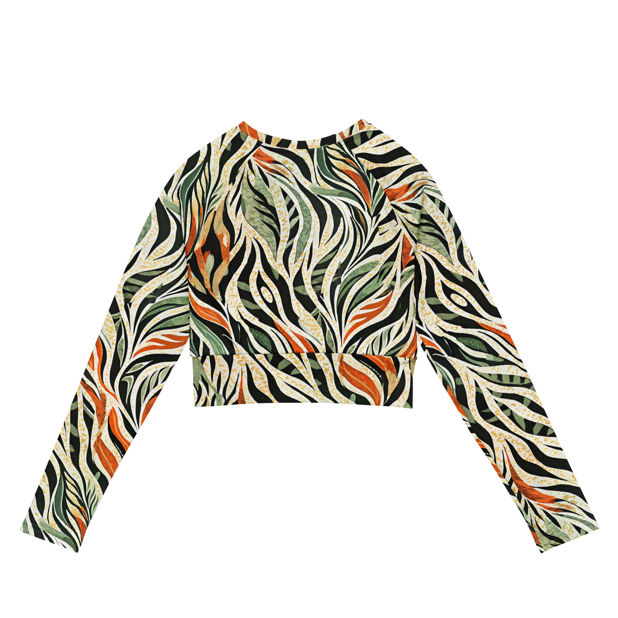 Recycled long-sleeve crop top- Nature Design 02