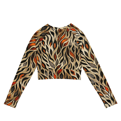 Recycled long-sleeve crop top- Nature Design I