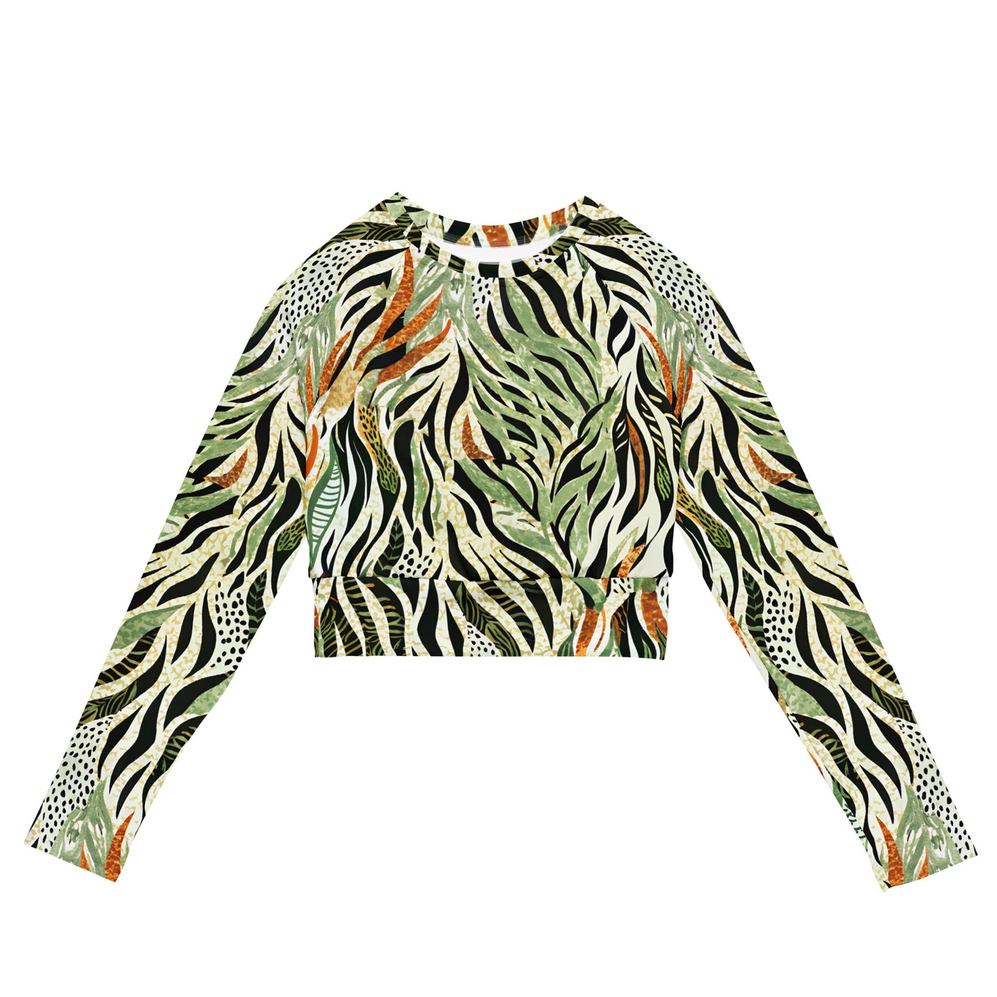 Recycled long-sleeve crop top- Nature Design III
