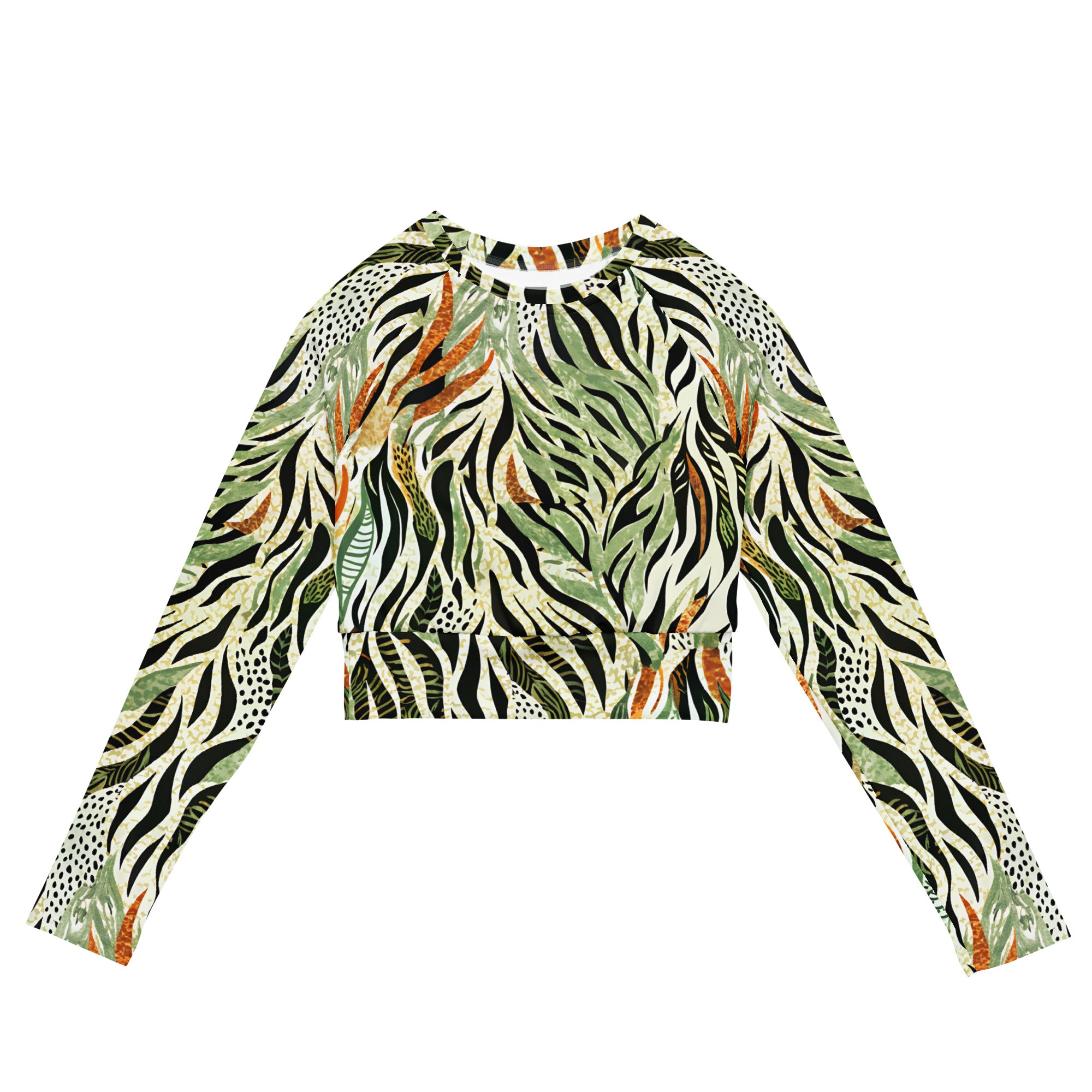 Recycled long-sleeve crop top- Nature Design 03