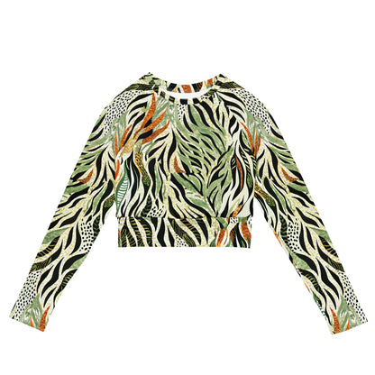 Recycled long-sleeve crop top- Nature Design III