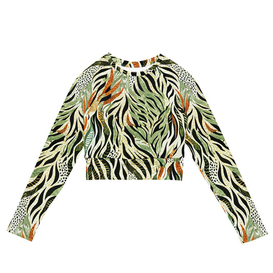 Recycled long-sleeve crop top- Nature Design III