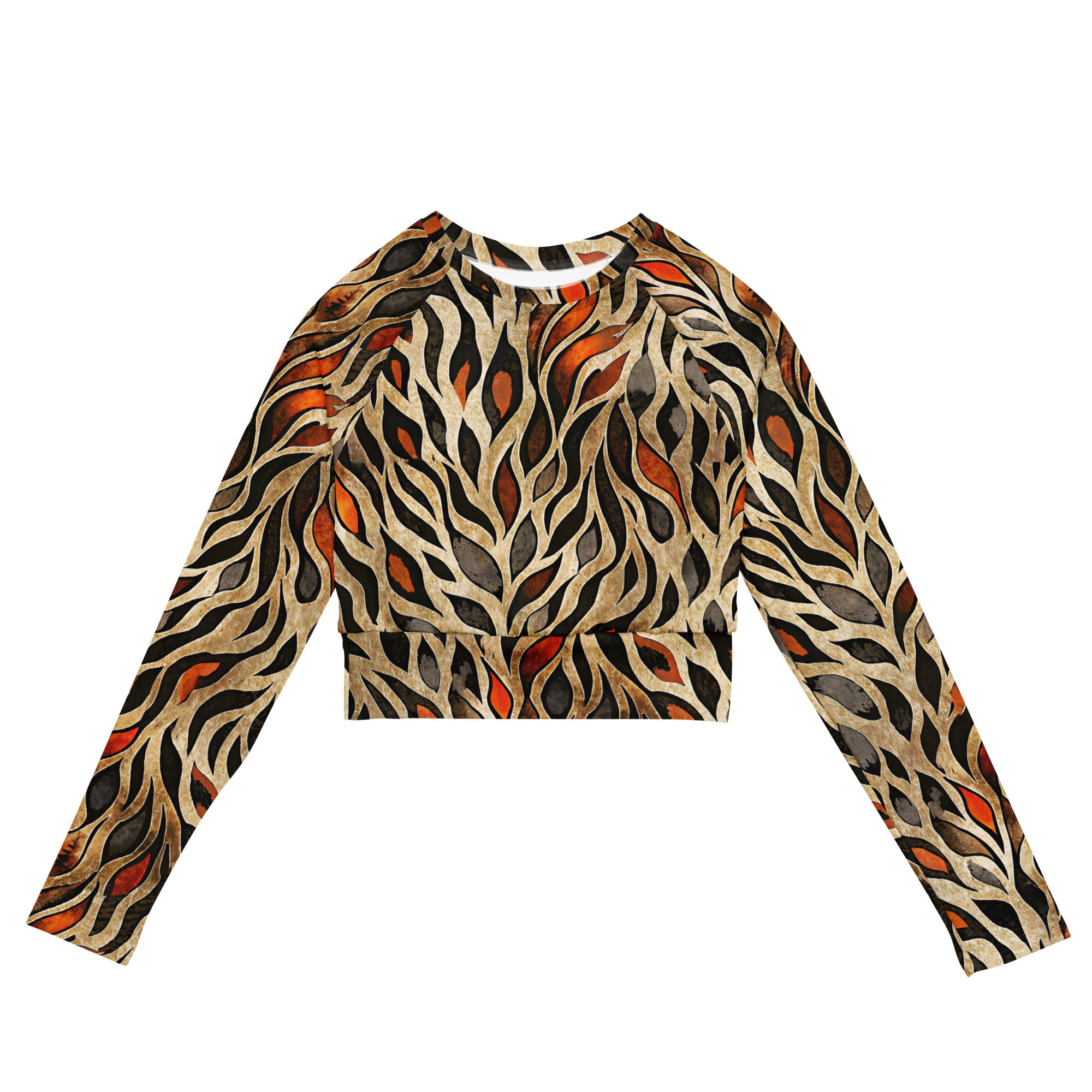 Recycled long-sleeve crop top- Nature Design I