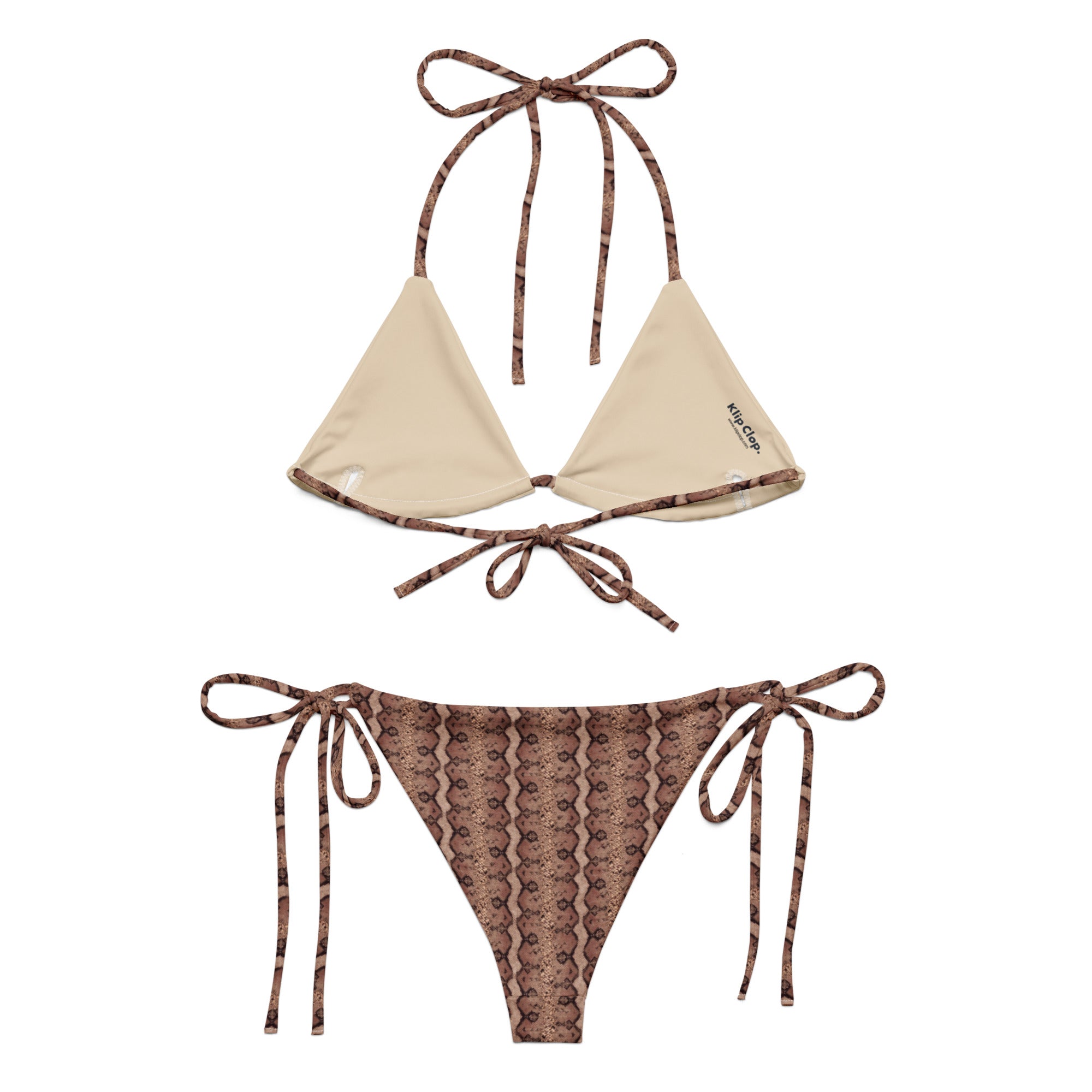 Recycled string bikini-Snake Skin III