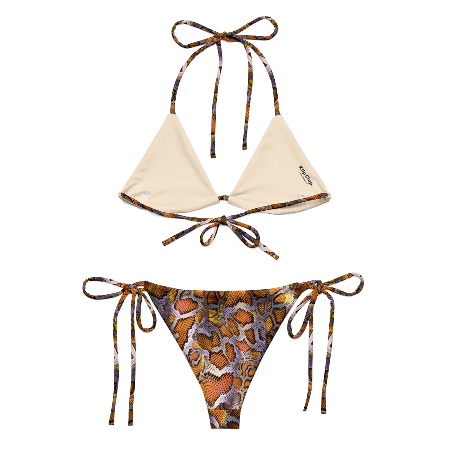Recycled string bikini-Snake Skin II