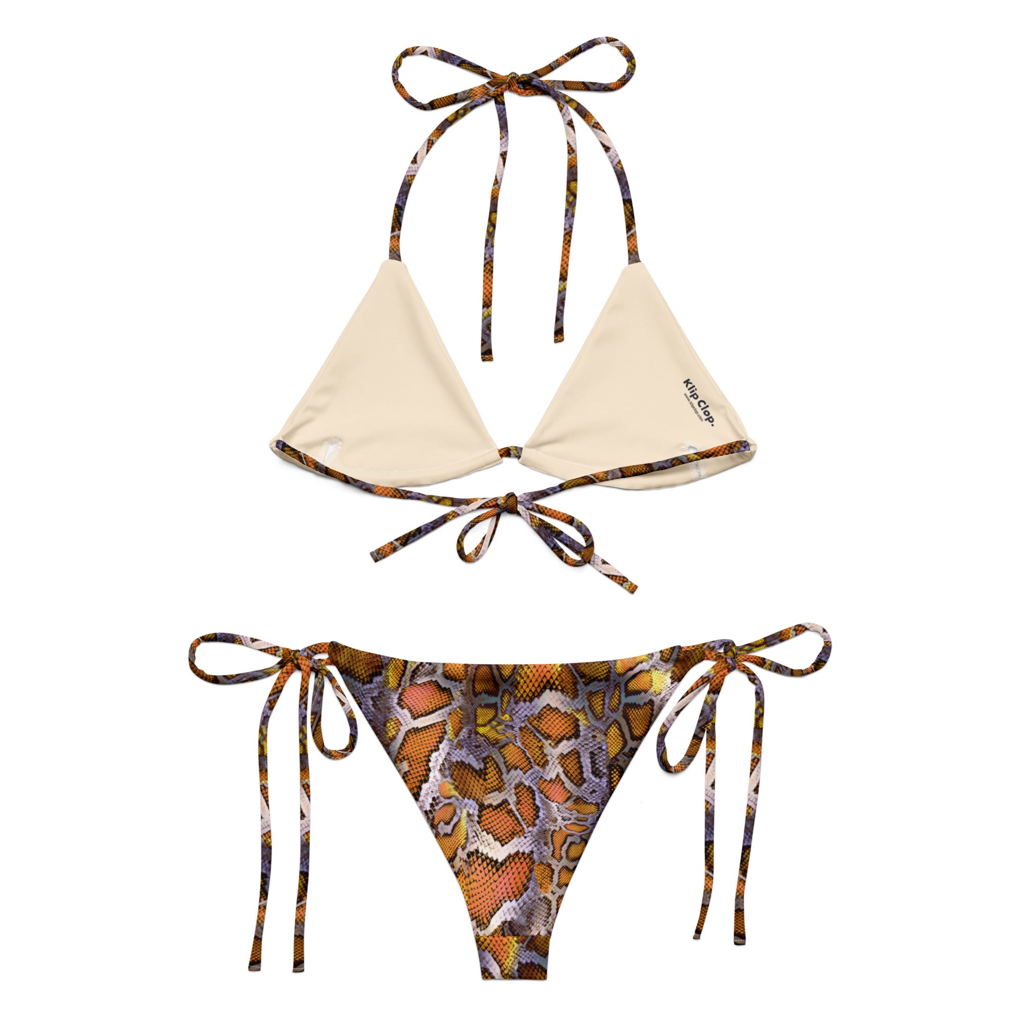 Recycled string bikini-Snake Skin II