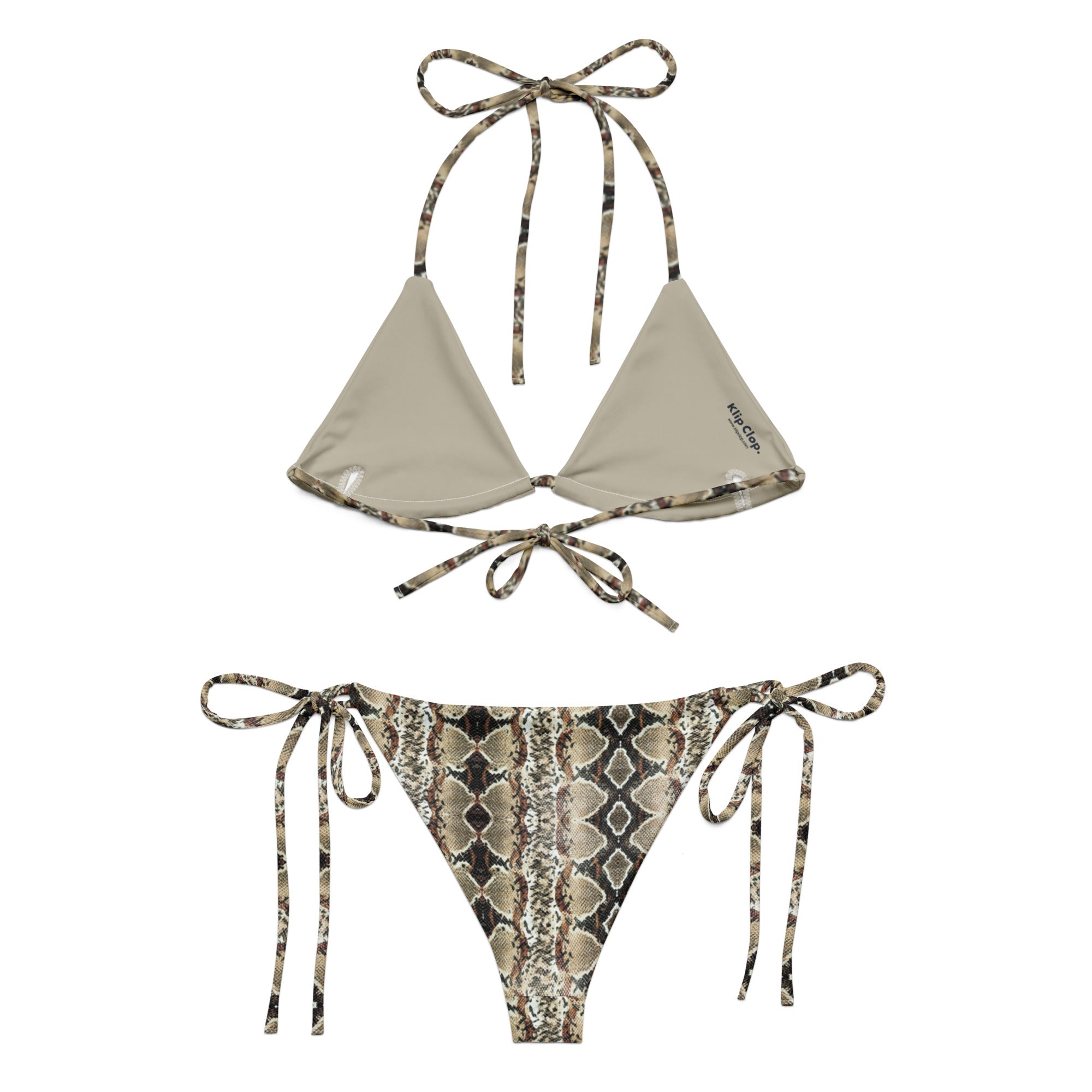 Recycled string bikini-Snake Skin V