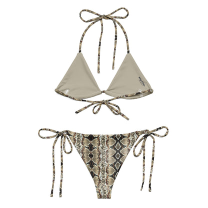 Recycled string bikini-Snake Skin V