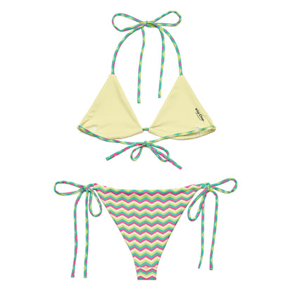 Recycled string bikini-Zig Zag Stripes V