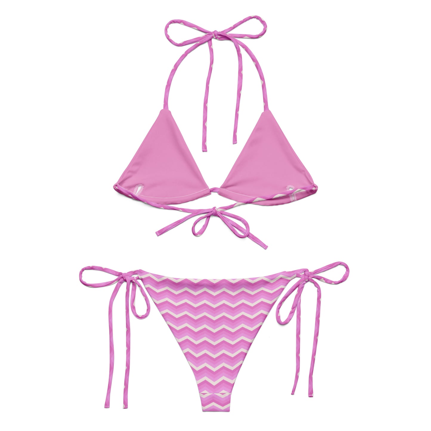 Recycled string bikini-Zig Zag Stripes I