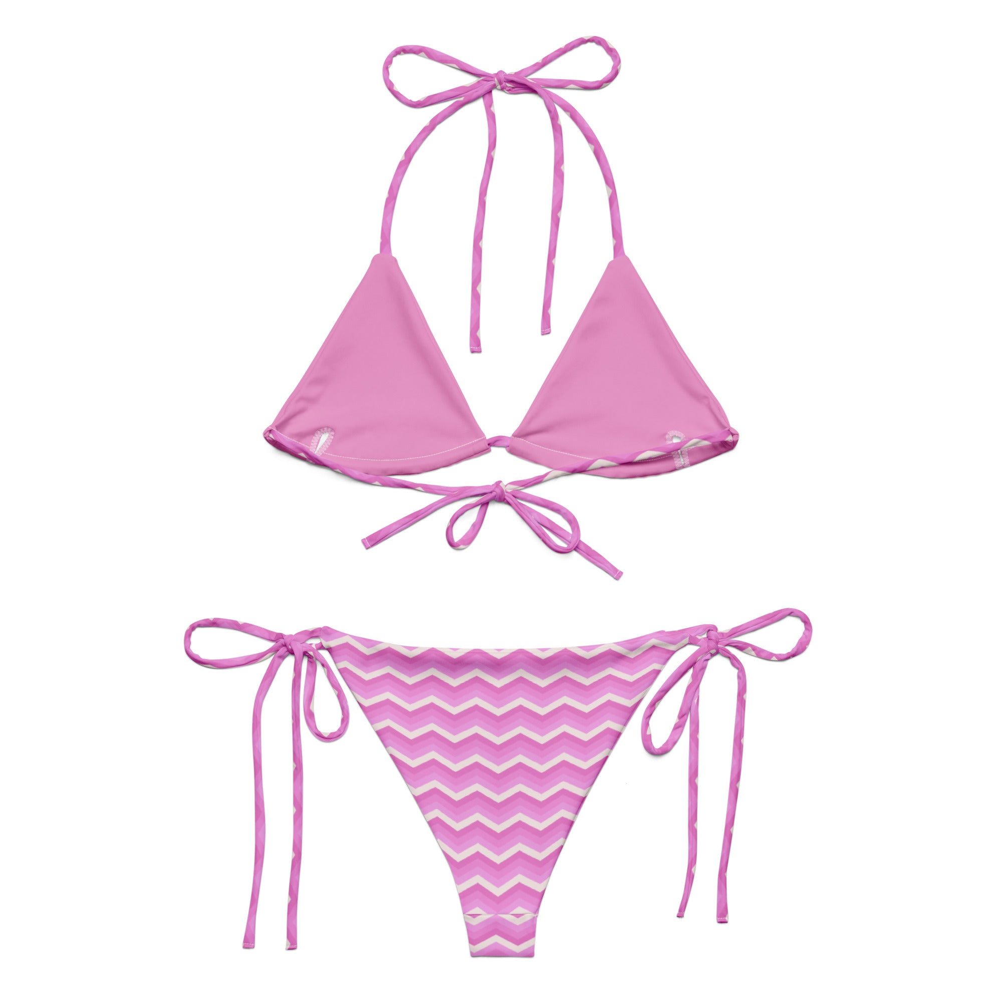 Recycled string bikini-Zig Zag Stripes I