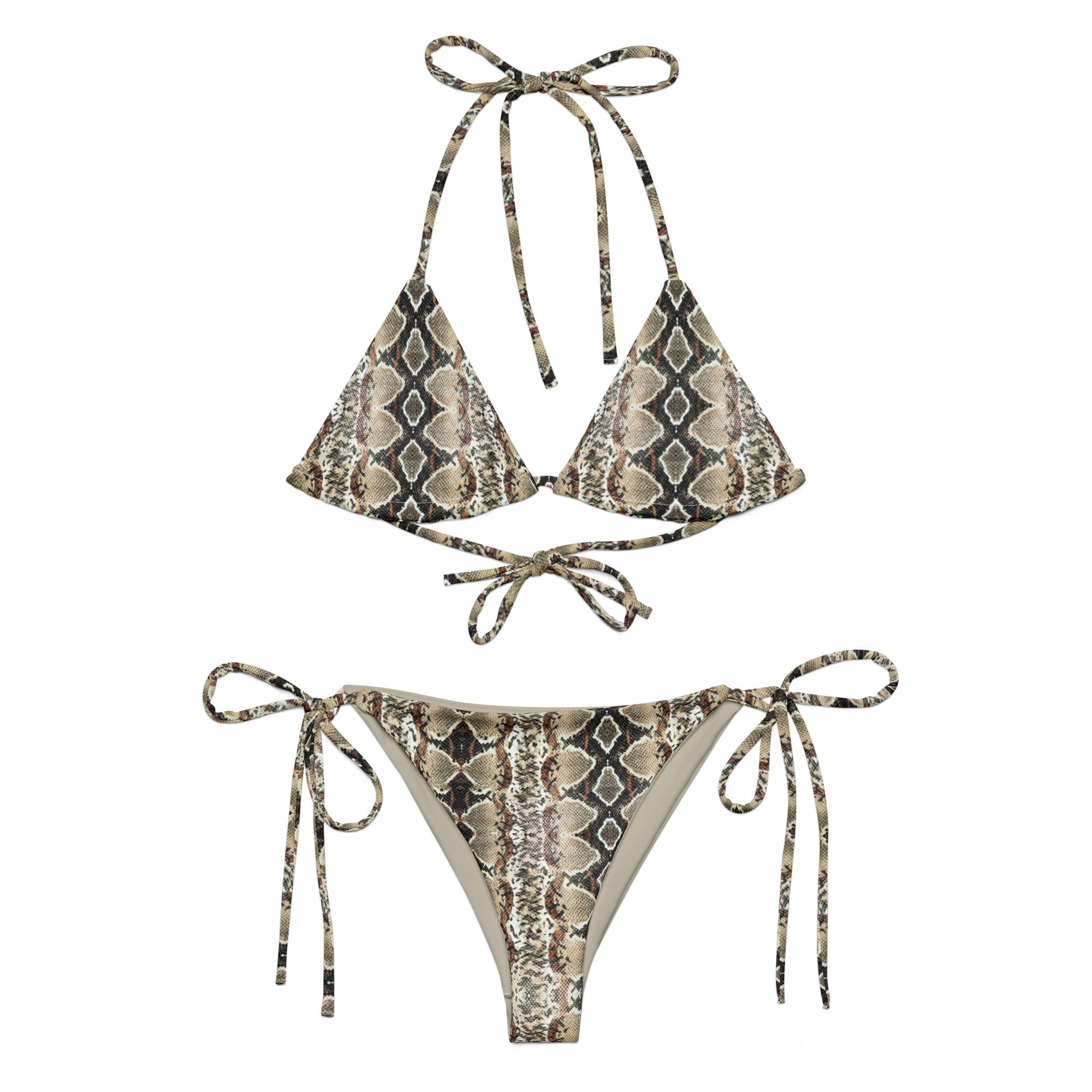 Recycled string bikini-Snake Skin V