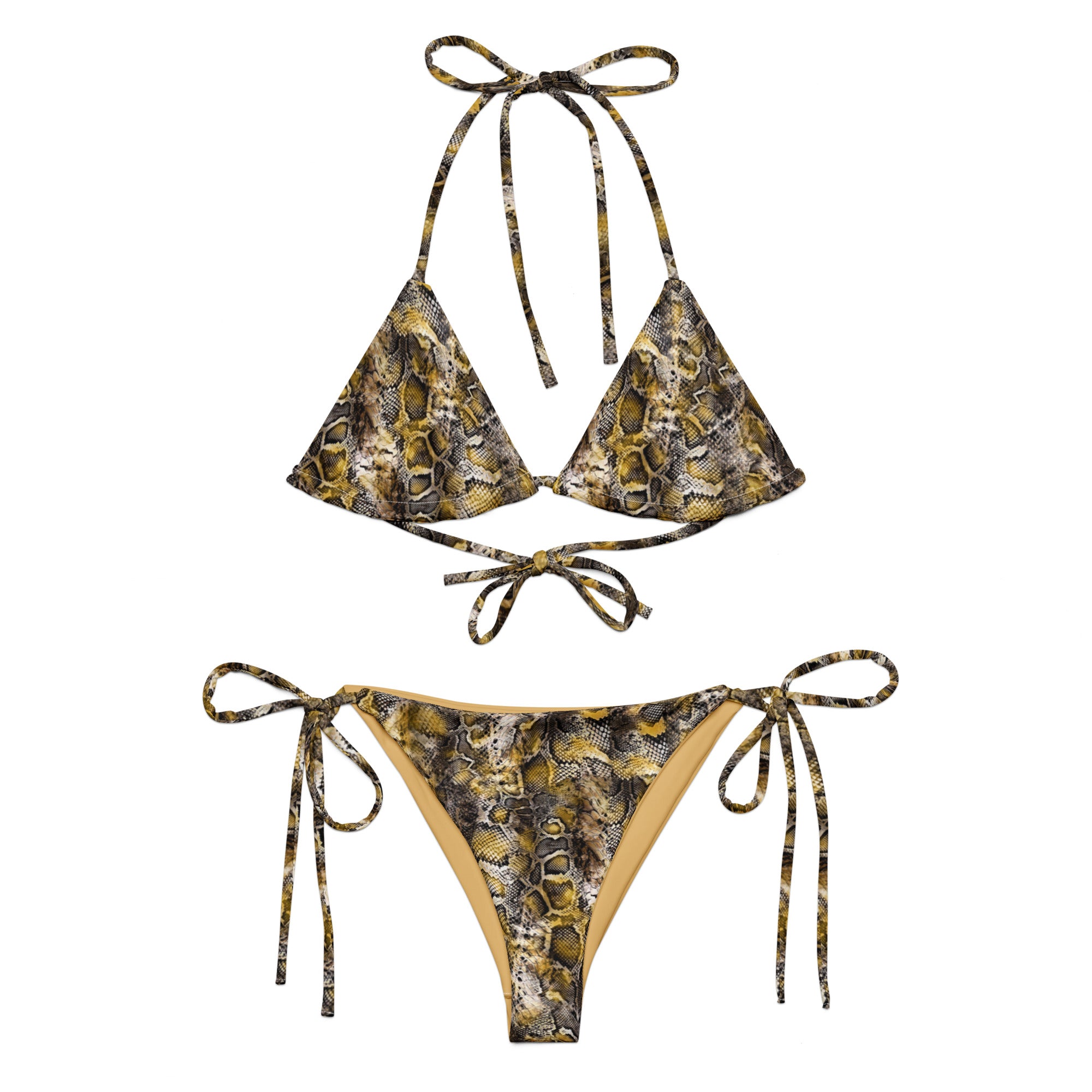 string bikini-Snake Skin