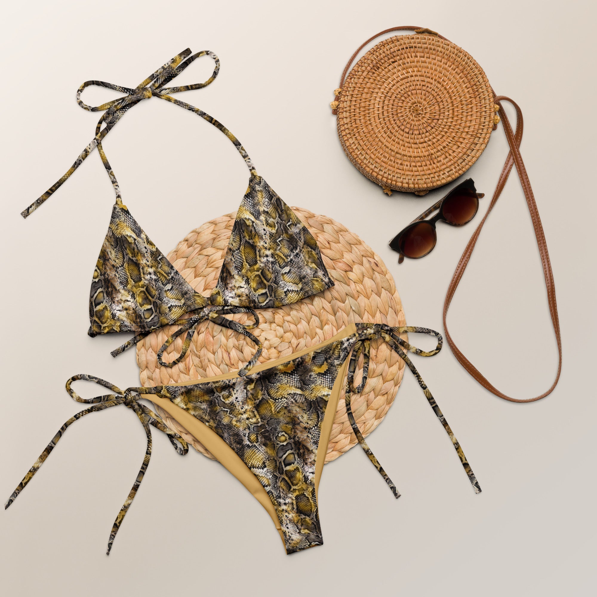 Recycled string bikini-Snake Skin IV