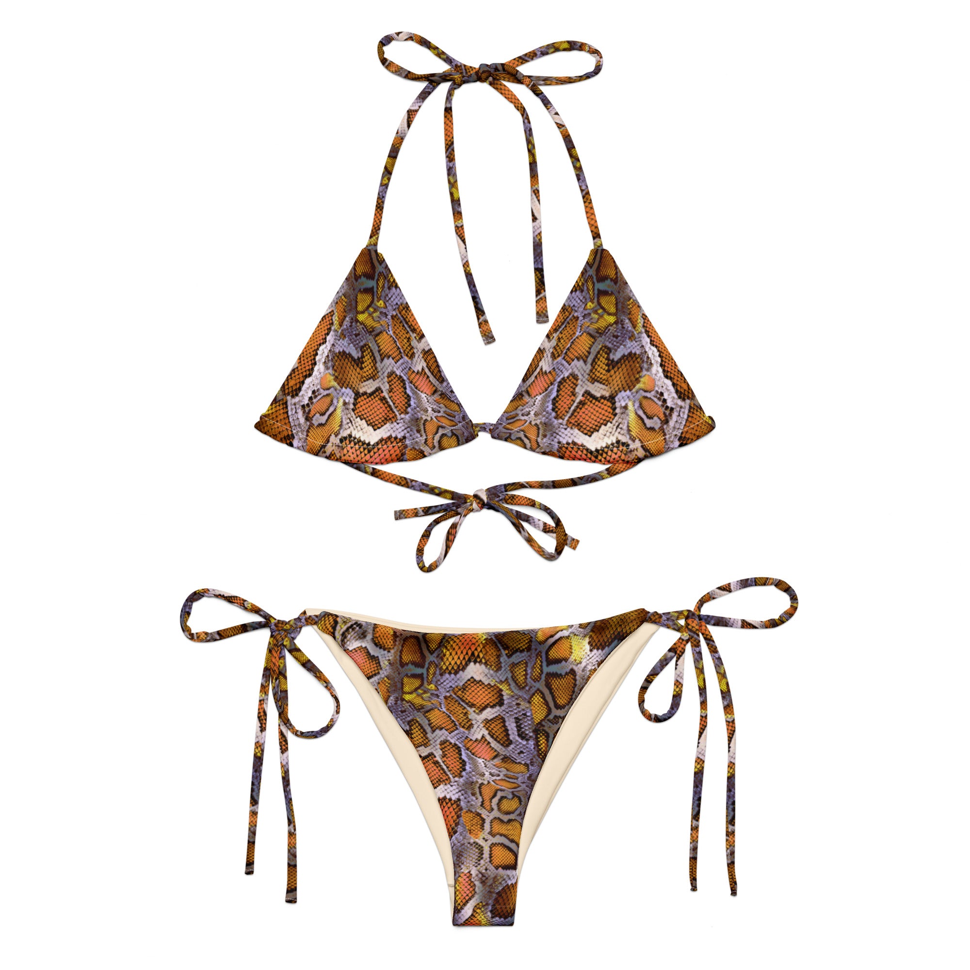 string bikini-Snake Skin