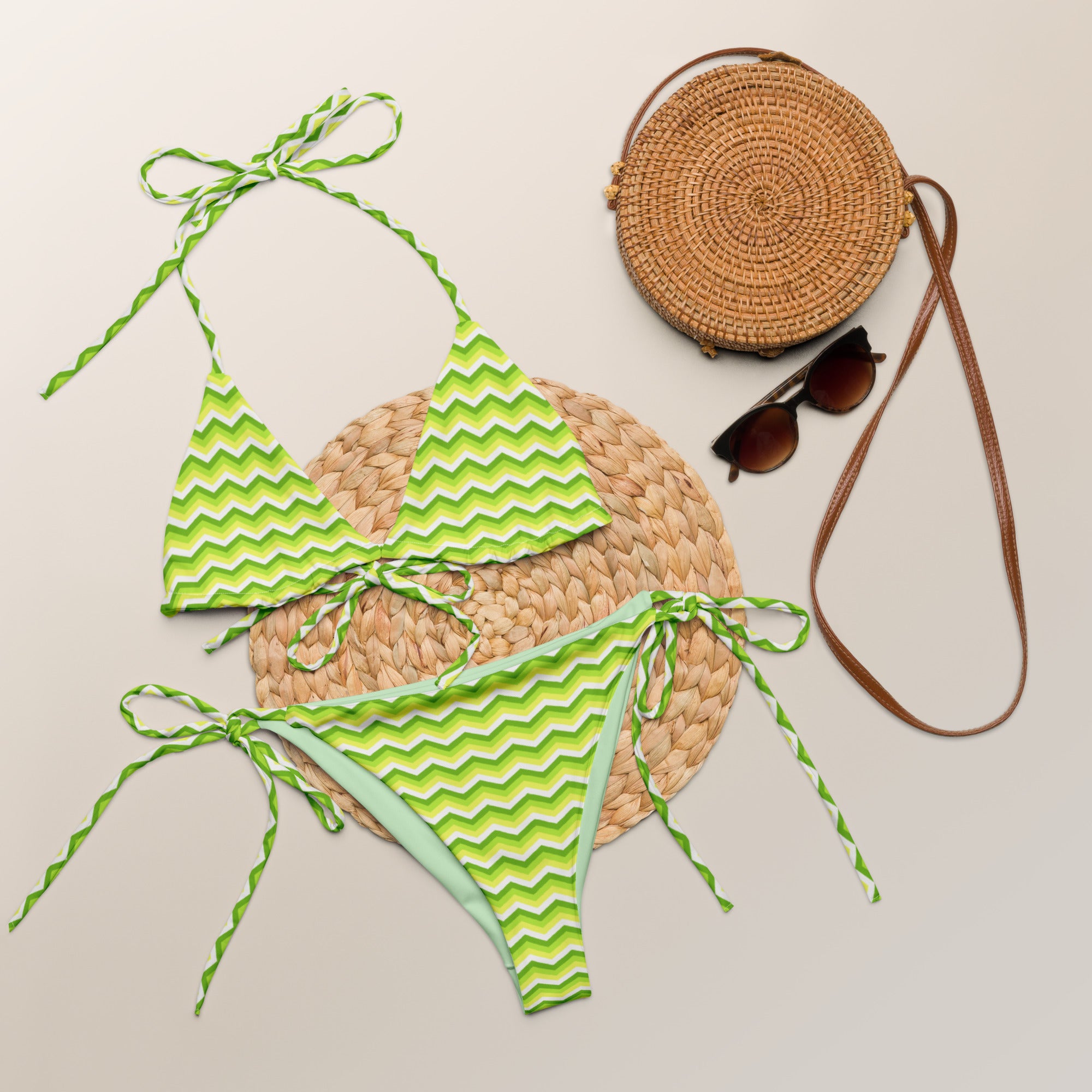 Recycled string bikini-Zig Zag Stripes VI