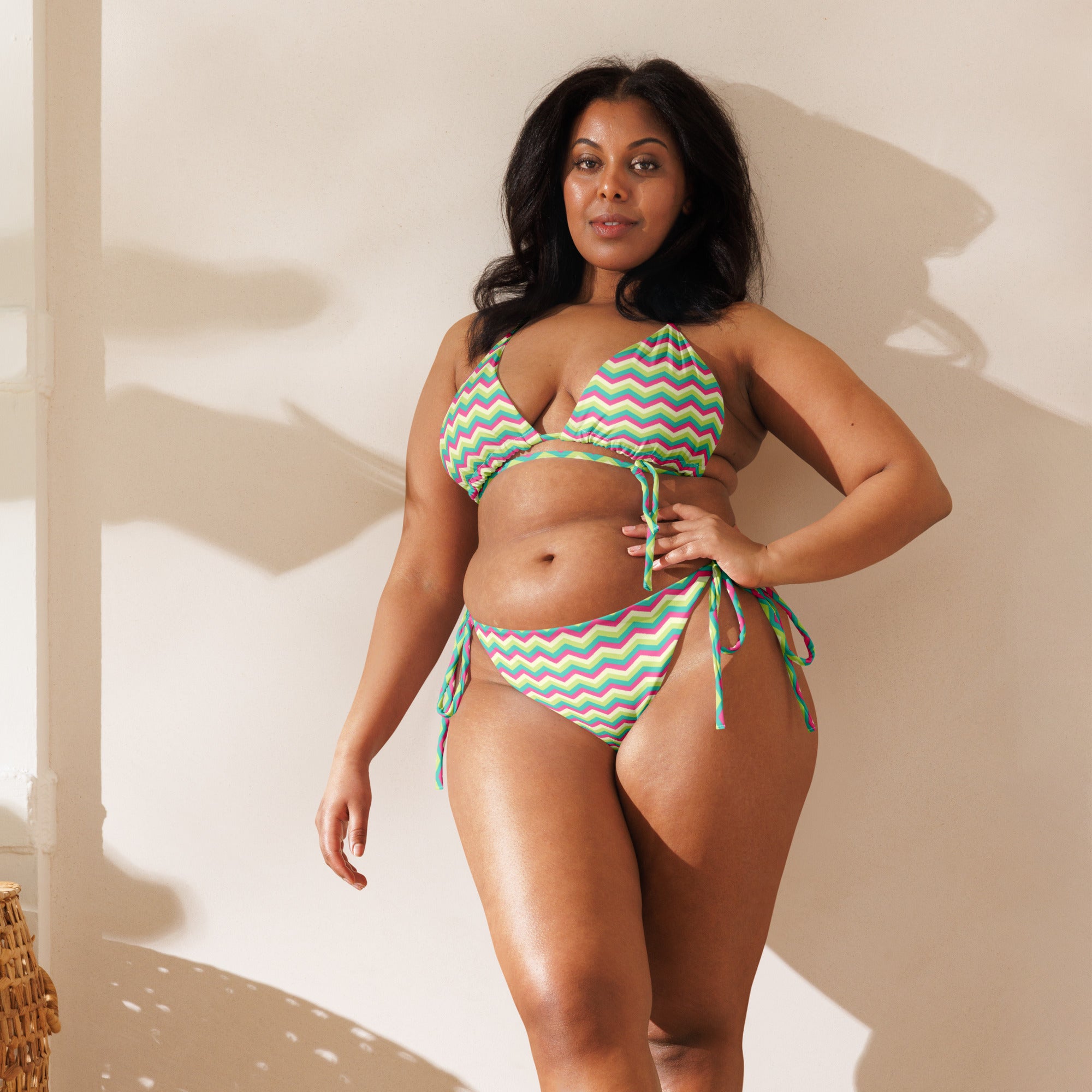 Recycled string bikini-Zig Zag Stripes V