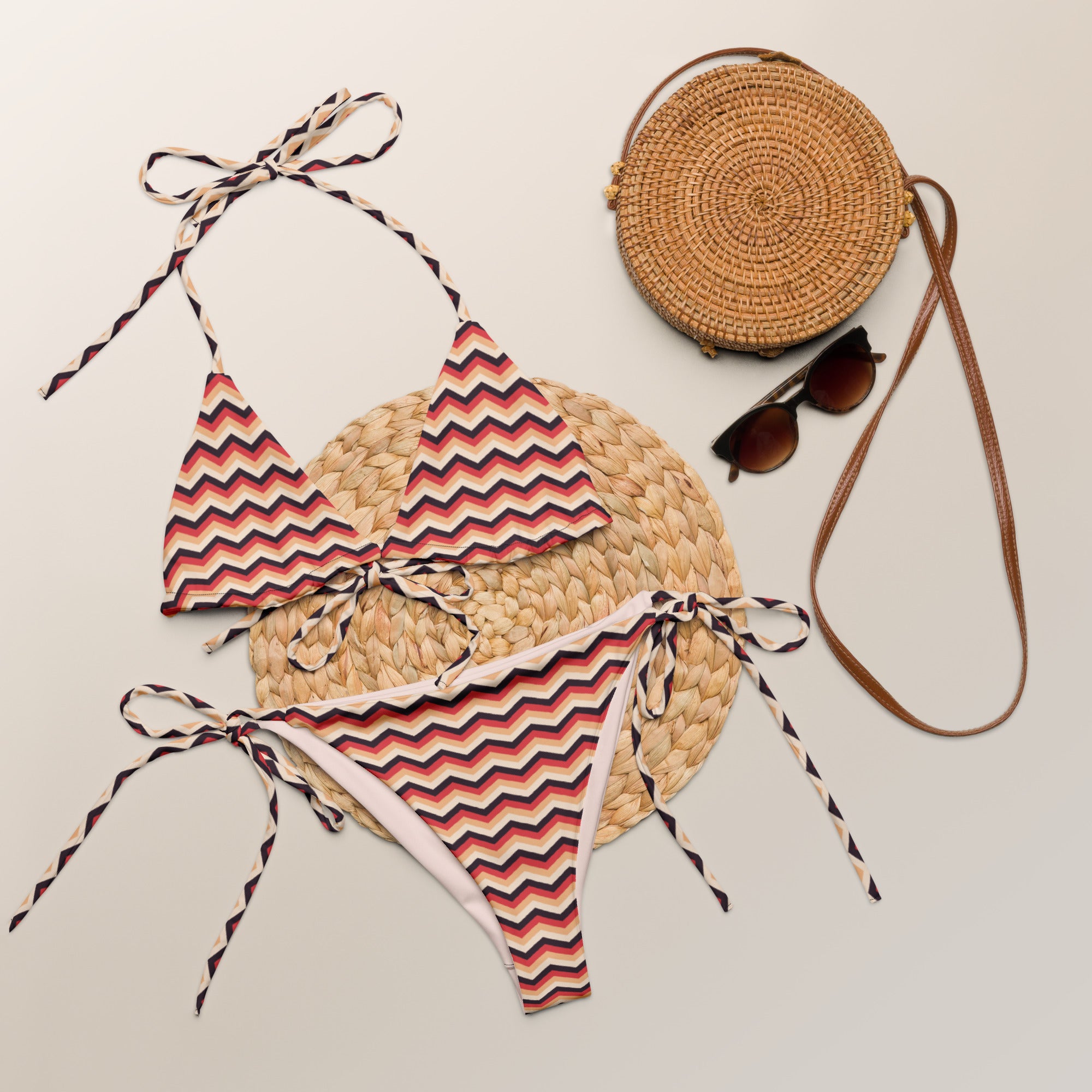 Recycled string bikini-Zig Zag Stripes IV