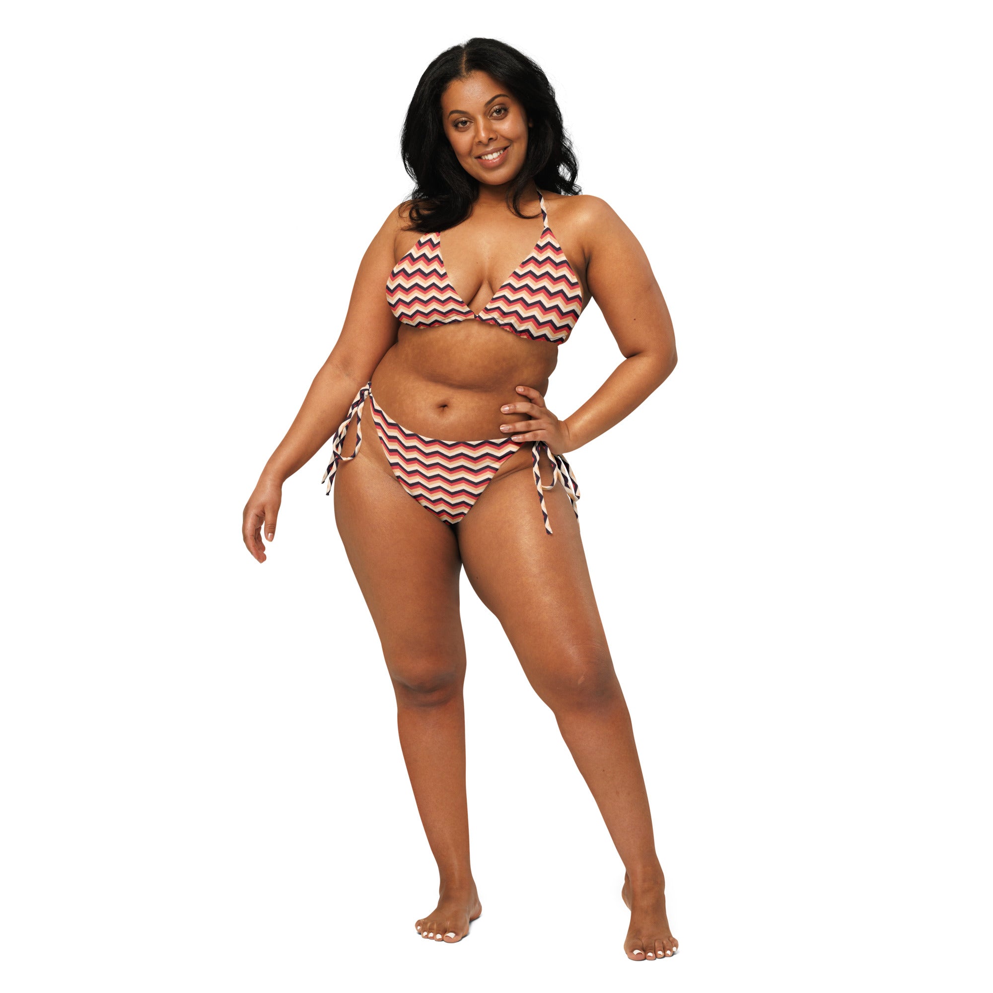 Recycled string bikini-Zig Zag Stripes IV