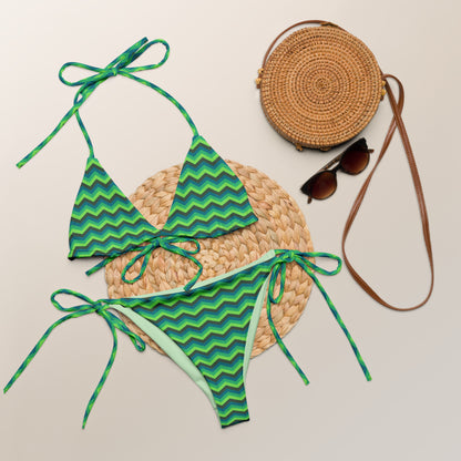Recycled string bikini-Zig Zag Stripes III