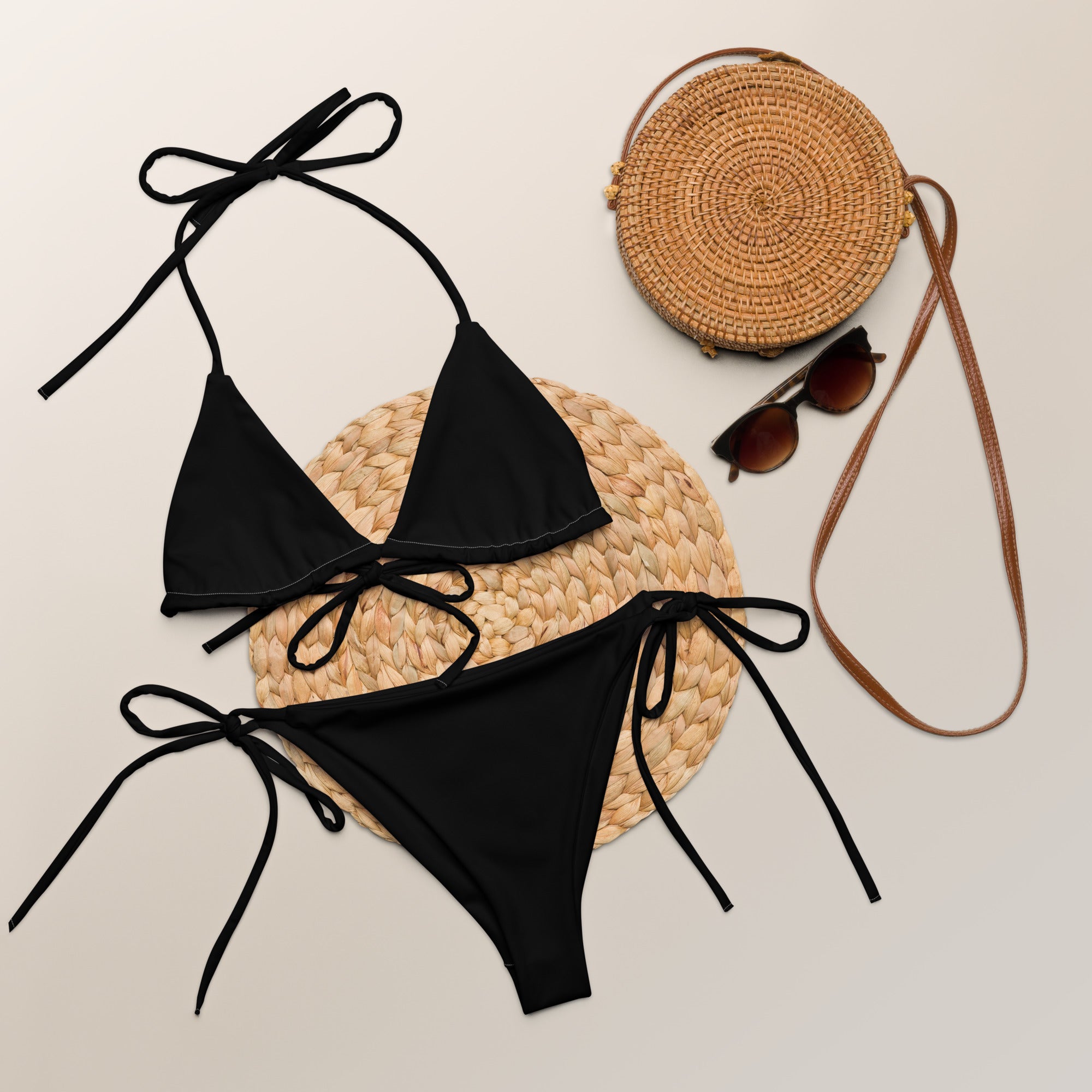 Recycled string bikini-Black