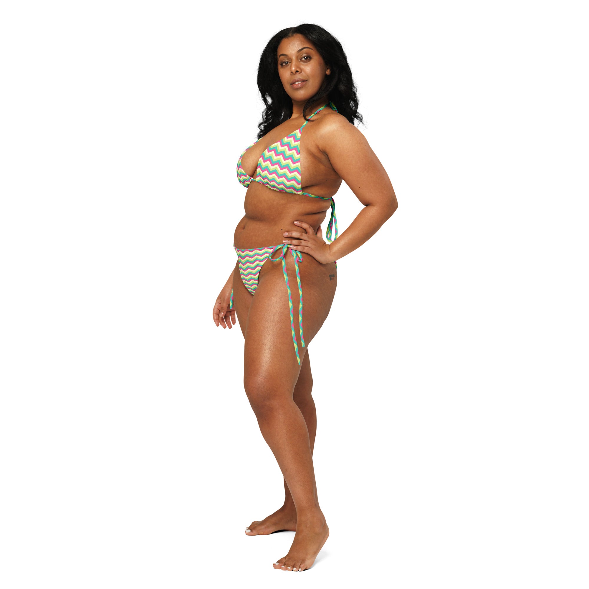 Recycled string bikini-Zig Zag Stripes V